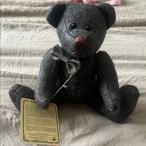 Boyds Bears Dark Gray Plush Bear with Bow